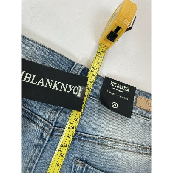 Blank NYC The Baxter Ribcage High Rise Fit Straight Leg Distressed Jeans Size 28 - Picture 8 of 9